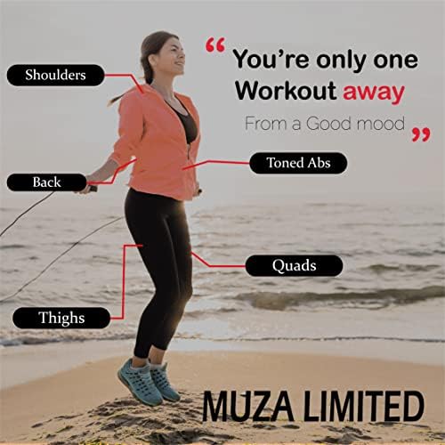 Muza Skipping Rope, Jump Rope for adult Tangle-Free Rapid Speed Skipping Rope Cable with Ball Bearings,for Women Men - Image 4