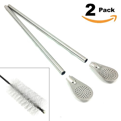 Steelution: Bombilla Filter Straw for Yerba Mate, Loose Tea, with Easy-clean Filter and Straw Cleaner Ships in Non-plastic Packaging (2) Steelution: Bombilla Filter Straw for Yerba Mate, Loose Tea, with Easy-clean Filter and Straw Cleaner Ships in Non-plastic Packaging (2)