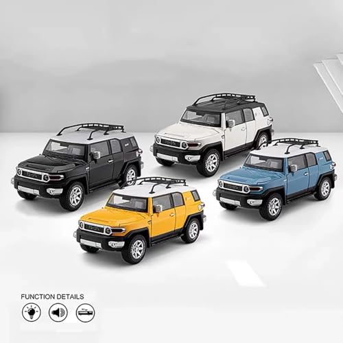 Image of 1:24 Fj Land Cruiser Toy Car Toyota Car Diecast Metal Cars Light Sound Pull Back Openable Door Cars for Kids, Multicolor
