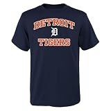 Outerstuff MLB Kids Youth 8-20 Official City Headline Arch Logo Team T-Shirt (US, Numeric, Size: 8, Regular, Detroit Tigers - Navy)
