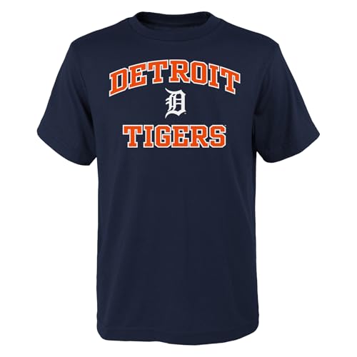 Outerstuff MLB Kids Youth 8-20 Official City Headline Arch Logo Team T-Shirt (US, Numeric, Size: 8, Regular, Detroit Tigers - Navy)
