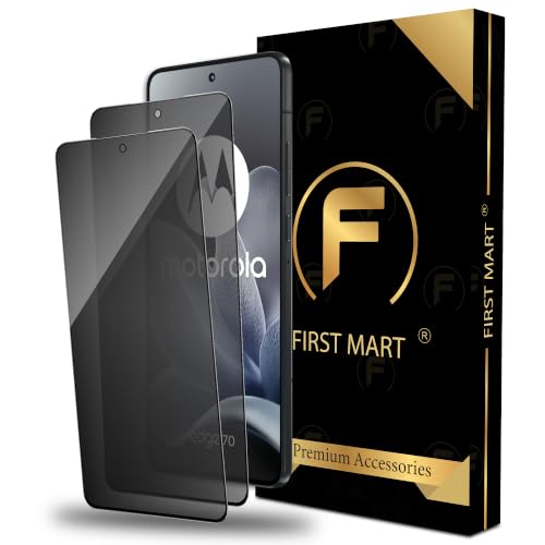 Image of FIRST MART Privacy Tempered Glass for Motorola Edge 70, 2 Pack | Anti-Spy 9H Screen Protector, Edge-to-Edge, Case-Friendly, Scratch Resistant, Bubble-Free