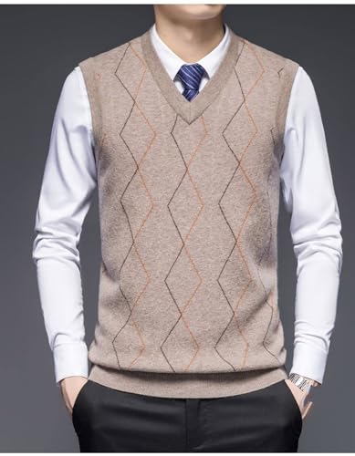 Chaleco clásico de otoño e invierno para hombre tejido con rombos argyle premium 3