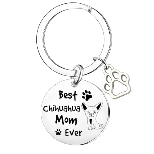 Nfyxcaz Chihuahua Mom Keychain Dog Lovers Gift for Women Gifts