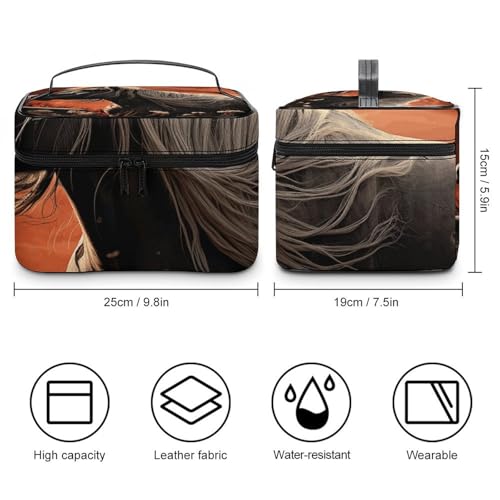 Foldable Travel Luggage Bag for Men And Women, Dry And Wet Separation Portable Travel Luggage Bag, Romantic Mustang Printed Waterproof Sports Luggage Bag, Fitness Bag2