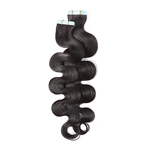 Down Tape in Hair 16" Black Wavy 100g