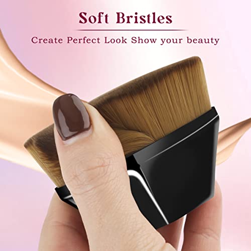 Arousar Foundation Makeup Brush, No Trace Kabuki Face Brush With Hight Density Ultra-Soft Bristles Suitable For Liquid Foundation, Cream Or Flawless Powder Cosmetics With Bonus Protective Case, Black #TOP5