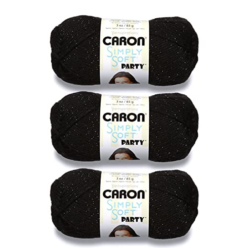 Caron Przędza, Black Sparkle, 3 sztuki