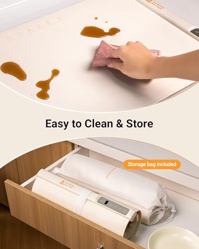 42\"x16\" Warming Mat for Food Extra Large, Extendable Food Warming Mat, Electric Warming Tray for Buffets Party with 7 Adjustable Temperature, 6 Timer, Silicone Food Warmer for Parties Home Countertop - Thumbnail 7