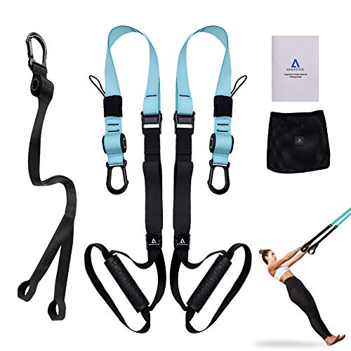 ANOOPSYCHE Bodyweight Fitness Resistance Trainer Kit with Body Workout Guide, Fitness Training Straps for Home or Professional Complete Body Workout