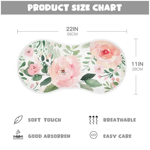Baby Burp Cloths, Soft Absorbent Burping Cloths for Babies, Cotton Milk Spit Up Rags, Large Size for Newborns, Baby Boys and Girls (Floral Bouquet)4