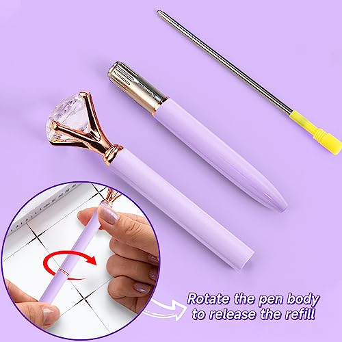 Personalized Pens for Women, 6 Pcs Purple Pens Ballpoint Pen Bulk, 1.0mm Medium Point Black Ink Pen for Journaling, Office and School Supplies Gifts for Nurse Teacher (Purple)