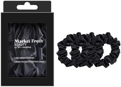 Mulberry Silk Hair Scrunchies, 3 Pack - Large Silk Scrunchies for...