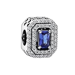 Blue Sparkling Leveled Rectangular Charm