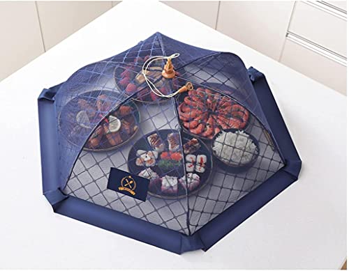フードカバー 食卓カバー 北欧風 通気性 折り畳み式 虫よけ 埃よけ 収納便利 清潔易い 食卓蚊帳 蝿帳 ひも付き 安定感 新生活 傘型 サマー デザート ご飯 ピクニック バーベキュー キッチン用 大きめ 64CM A02