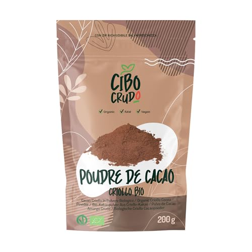 Cacao en Poudre non Sucré Bio - 200g. Cacao Cru Amer Sans...