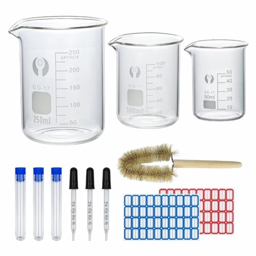 Episkey Becher Laboratory Glass Measuring Cup 250 ml 100 ml 50 ml Borosilicate Glass, 3 Pieces 1 ml Glass Drip Pipette and Storage Tube, 1 Piece Cup Brush (3) Episkey Becher Laboratory Glass Measuring Cup 250 ml 100 ml 50 ml Borosilicate Glass, 3 Pieces 1 ml Glass Drip Pipette and Storage Tube, 1 Piece Cup Brush (3)