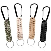 4 Stück Paracord Schlüsselanhänger Karabiner, Robust & Personalisiert Geflochten Kurz Schlüsselband mit Karabiner, Männer & Frauen Paracord Schlüsselanhänger für Camping, Survival, Wandern & Reisen