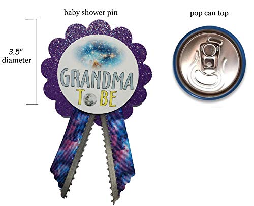 Grandma to Be Pin Galaxy Star Baby Shower Pin Outer Space for Nona to wear, It's a Girl Sprinkle Purple Glitter3