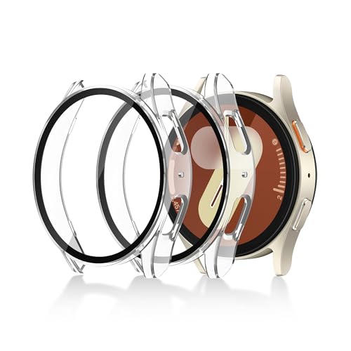 Seltureone 2 Stück Hülle für Samsung Galaxy Watch 7 40mm Schutzhülle mit Displayschutz, Hard PC 360° Rundum Anti Kratz Anti Staub Ultradünne Schutzhülle für Samsung Galaxy Watch 7 40mm - Transparent