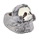 Millffy Sloth Adult Sized Plush Slippers Kids Size Animal Slippers Shepherd Dog Corgi Costume Footwear (Medium, Sloth)