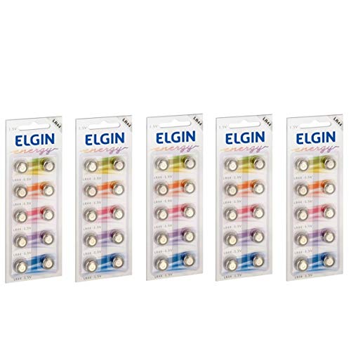 Kit Bateria Lr44 Elgin 5 Blister C/10 Un cada Ref. 82194
