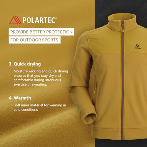 Image of KAILAS Men's Fleece Hooded Full Zip Jacket Lightweight Winter Jacket Polar Warm Coat Pockets Outdoor Jacket