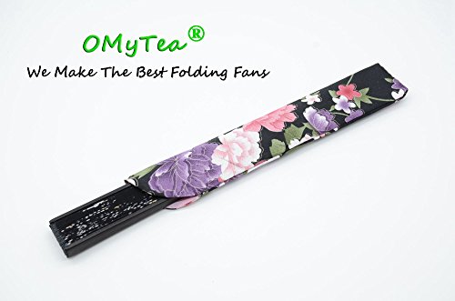 Omytea® 8.27"(21Cm) Women Hand Held Silk Folding Fans With Bamboo Frame - With A Fabric Sleeve For Protection For Gifts - Chinese/Japanese Style Butterflies And Willow Pattern (Wzs-35) #TOP5