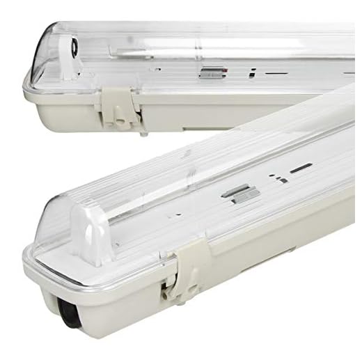 ECD Germany LED fuktskyddad armatur 150cm - IP65 Vattentät - lämplig för 1x LED T8 - inomhus och utomhus - fuktskyddad diffusor armatur diffusor armatur lysrör lysrör lysrör
