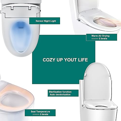 AQUATIZ-Elongated-Smart-Toilet-Bidet-Electric-Toilet-Seat-with-Self-Cleaning-Nozzle-Adjustable-Warm-Water-Deodorizer-Air-Dryer-LED-Night-light-Remote-Control
