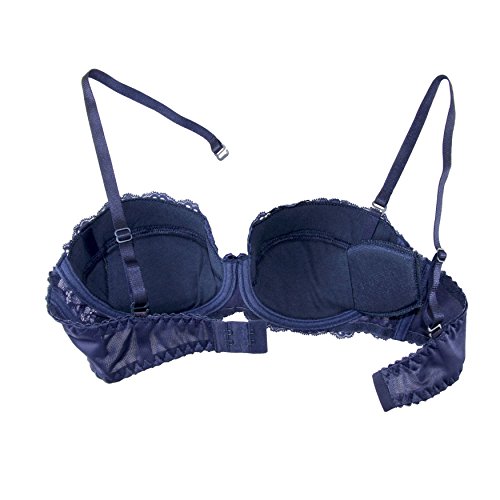 Frugue Strapless Push Up Lace Sexy Bandeau Bra Blue Us 32 D #TOP6