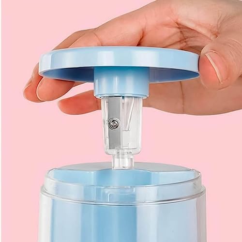 Apontador De Lápis Elétrico Prático e Seguro (Azul Bêbe)