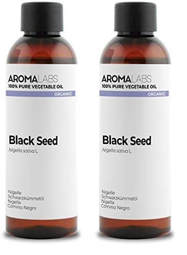 ORGÁNICO - Aceite vegetal Comino Negro - 100mL - 100% Puro, Natural, Prensado en frío y Certificado AB - AROMA LABS (Marca Francesa) (Paquete de 2)