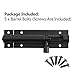 BokWin 5Pcs Black Aluminium Alloy Slide Bolt Latch 3 Inch, Mini Door Barrel Bolts Latches, Security Gate Cabinet Sliding Latch Lock with Screws