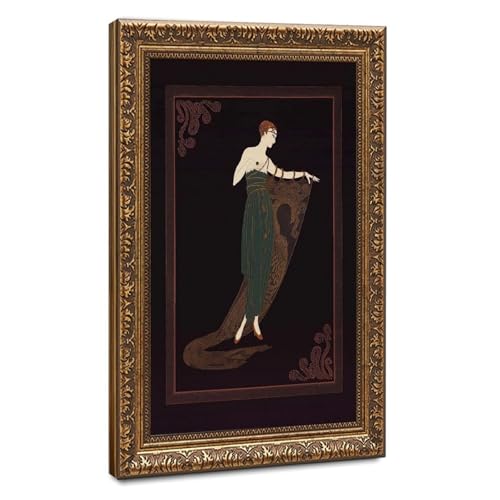 Poster Erté Art Déco Emerald Night - Habillez vos Murs Vides avec Élégance