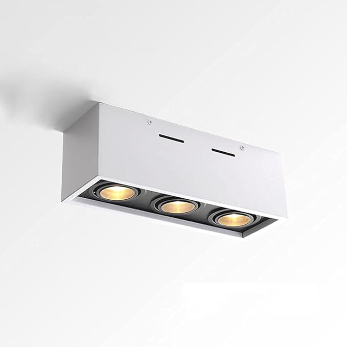 WYRKYP Wandlamp Led Oppervlakte Gemonteerde Spotlight Verstelbare 30W Plafond Spot Verlichting, 3-Light Kitchen Slaapkamer Directionele Spotlights Accent Lampen, Galerij Picture Lighting, 15-60 ° Focu