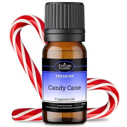 Candy Cane Fragrance Oils for Diffuser, Highly Scented Oil for Making Candle, Soap, Wax Melt, Oil Burners, Cosmetics Grade - Aromatherapy Diffuser Oils - Vegan Friendly & UK Made - 10ml