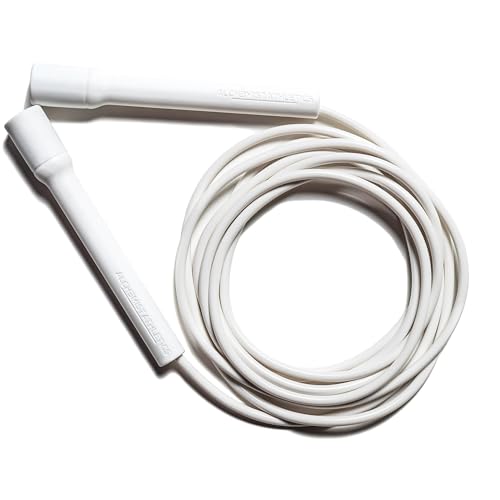 Jump Rope for Men and Women | Adjustable 10ft Skipping Rope | Freestyle/Speed Rope for Fitness, Cardio & Speed Training | Ergonomic Handles | 5mm Durable Cord | Tangle-Free (White)