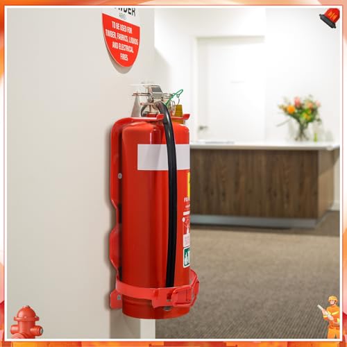 4Pack Fire Extinguisher Mount-2.5LB Fire Extinguisher Bracket for Home Car Truck RV,Fire Extinguisher Wall Mount Holder,Heavy Duty Fire Extinguisher Holder(Red)