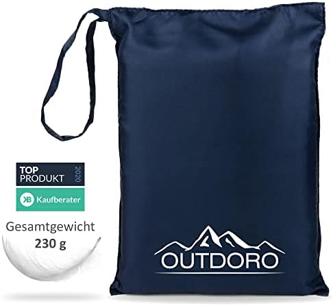 Outdoro ultralekki śpiwór podróżny, tylko 200 g, z mikrofibry, cienki i mały, wkładka, prześcieradło podróżne