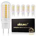 DiCUNO G8 Dimmable LED Bulb Flat Base 4W (40W Halogen Equivalent), Warm White 3000K, 450LM, Bi Pin Base Bulb Replacement for Under Counter, Under-Cabinet Light and Puck Light, 6 Pack
