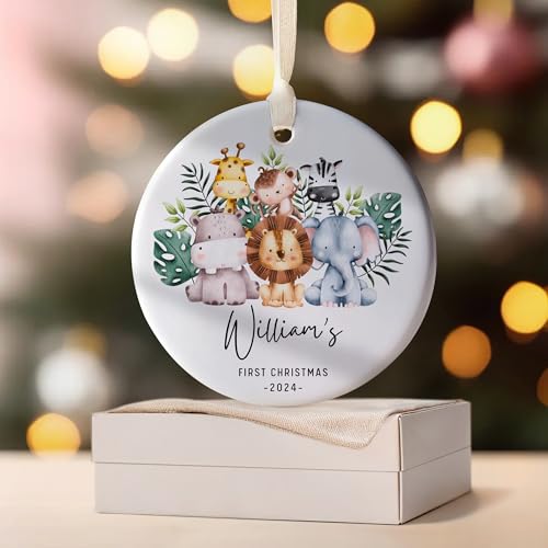 Adorno personalizado para la primera Navidad del bebé, adorno de primera Navidad para bebés, regalo para padres y padres, adorno personalizado con nombre de bebé recién nacido
