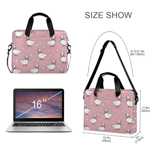 Bolso para laptop con patrón blanco Line Duck miniatura 5