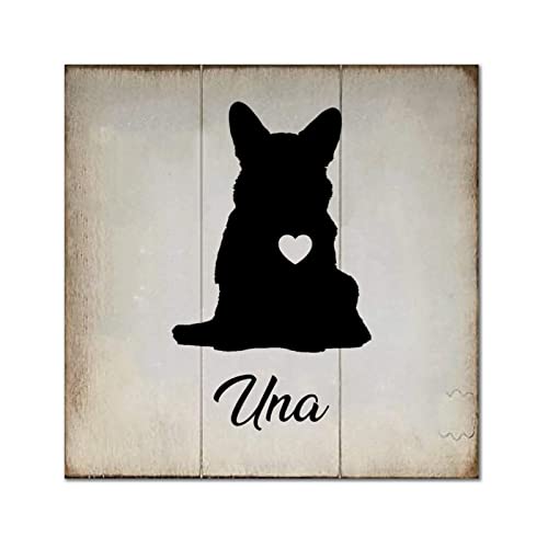 Plaque en bois Shiba personnalisée pour déco murale rustique