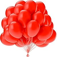 OWill Red Balloons 50 Pcs – 10 Inch Latex Balloons for Birthday Party, Baby Shower, Girls
