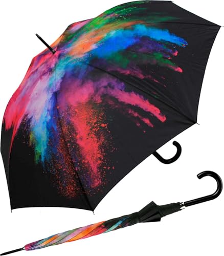 Parapluie automatique grand format multicolore Holy Explosion robuste