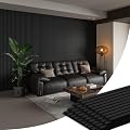 Smartstandard 4 Pack 105.9" x 12.6" Wood Slat Wall Panels, Soundproof Wooden Wall Panels, Acoustic Wood Panels for Wall, 3D Fluted Wood Panels for Interior Wall Decor, Matte Black