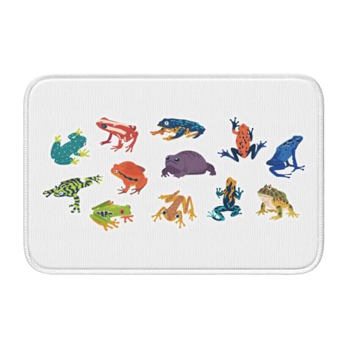 玄関マット 蛙柄 カエル バスマット 室内 屋外 足拭きマット カーペット おしゃれ 北欧 滑り止め付き 洗える ベットルーム 浴室 台所 寝室 業務用 家庭用 40×60cm