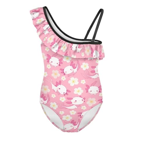 Image of Girls Swimsuit One Piece Ruffle Swimsuit Non-Slip Straps UPF 50+ for Girls Size 3-14 Years