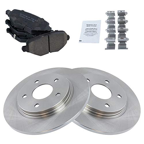 Image of TRQ Rear Ceramic Brake Pad and Rotor Set